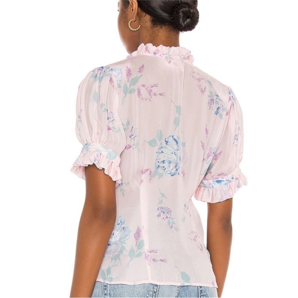 Selkie Pastel Floral Ruffle Blouse - Picture 3 of 8